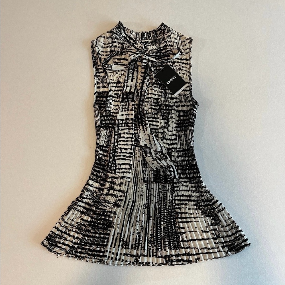 DKNY pleated sleeveless blouse